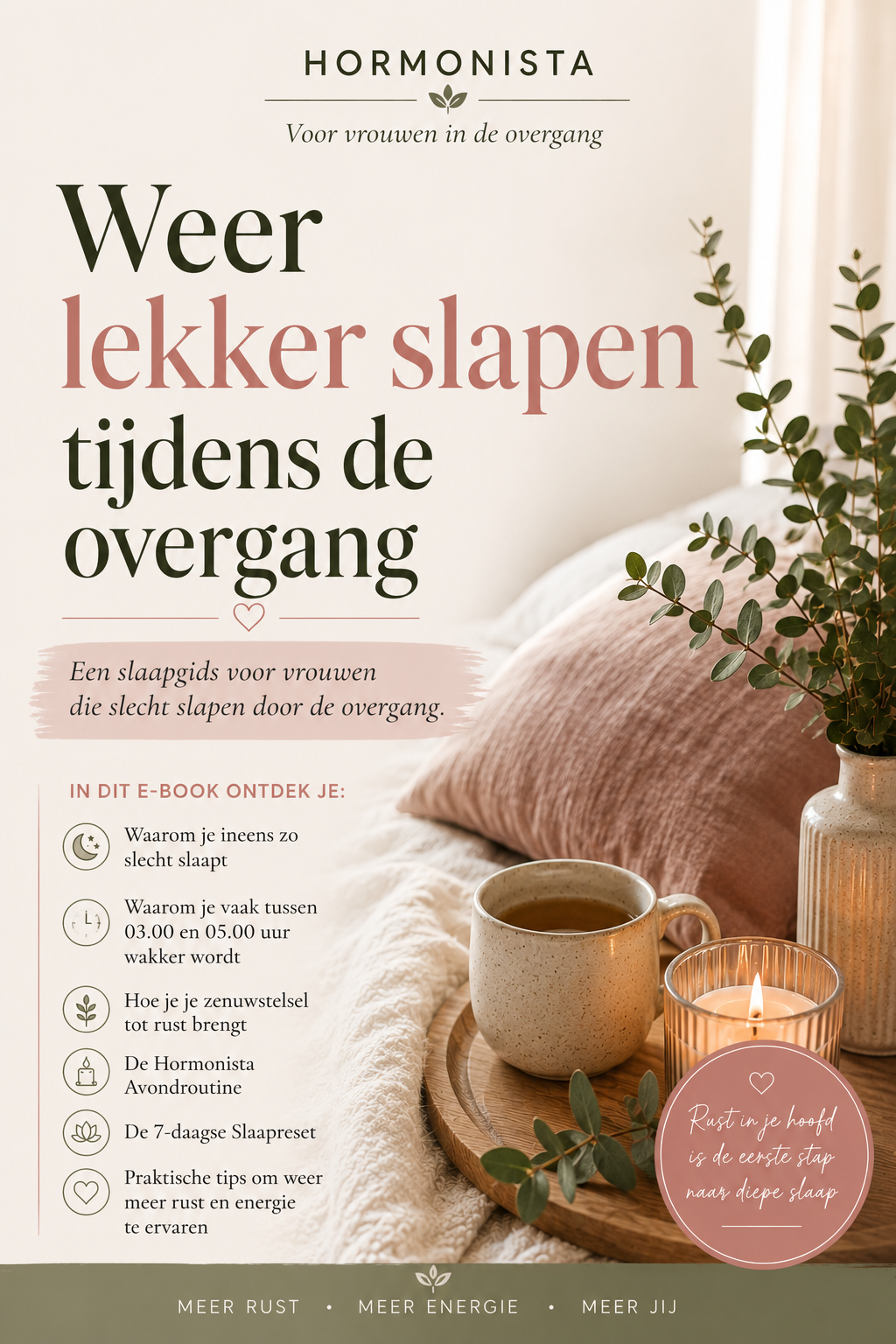 Cover van het e-book Hoe je weer lekker kunt slapen tijdens de overgang